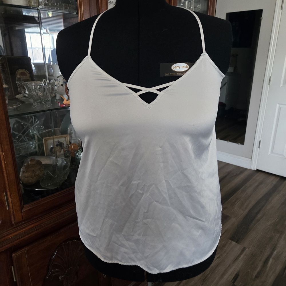 No Boundaries White Camisole with Spaghetti Straps